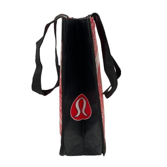 Lululemon Friends are More Important Than Money Shopping Tote Bag Red Black - Picture 7 of 14